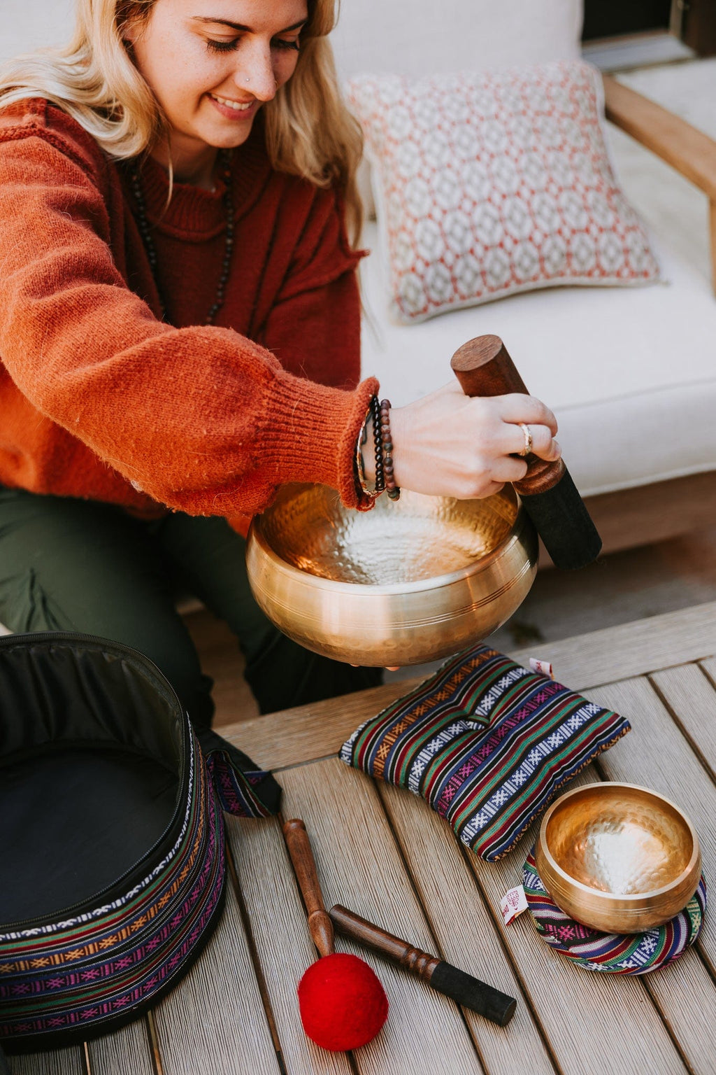 Hand-Hammered Tibetan Bowl Pairing