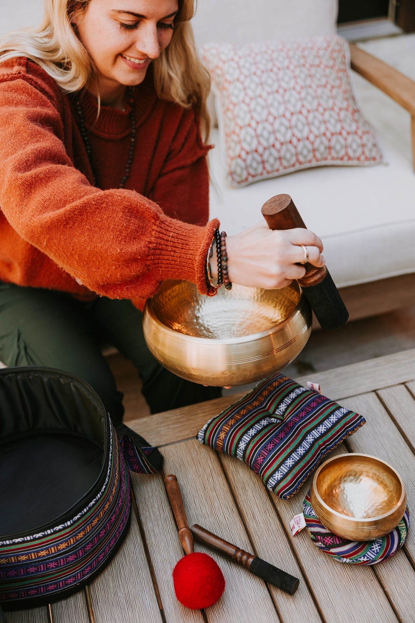 Hand-Hammered Tibetan Bowl Pairing