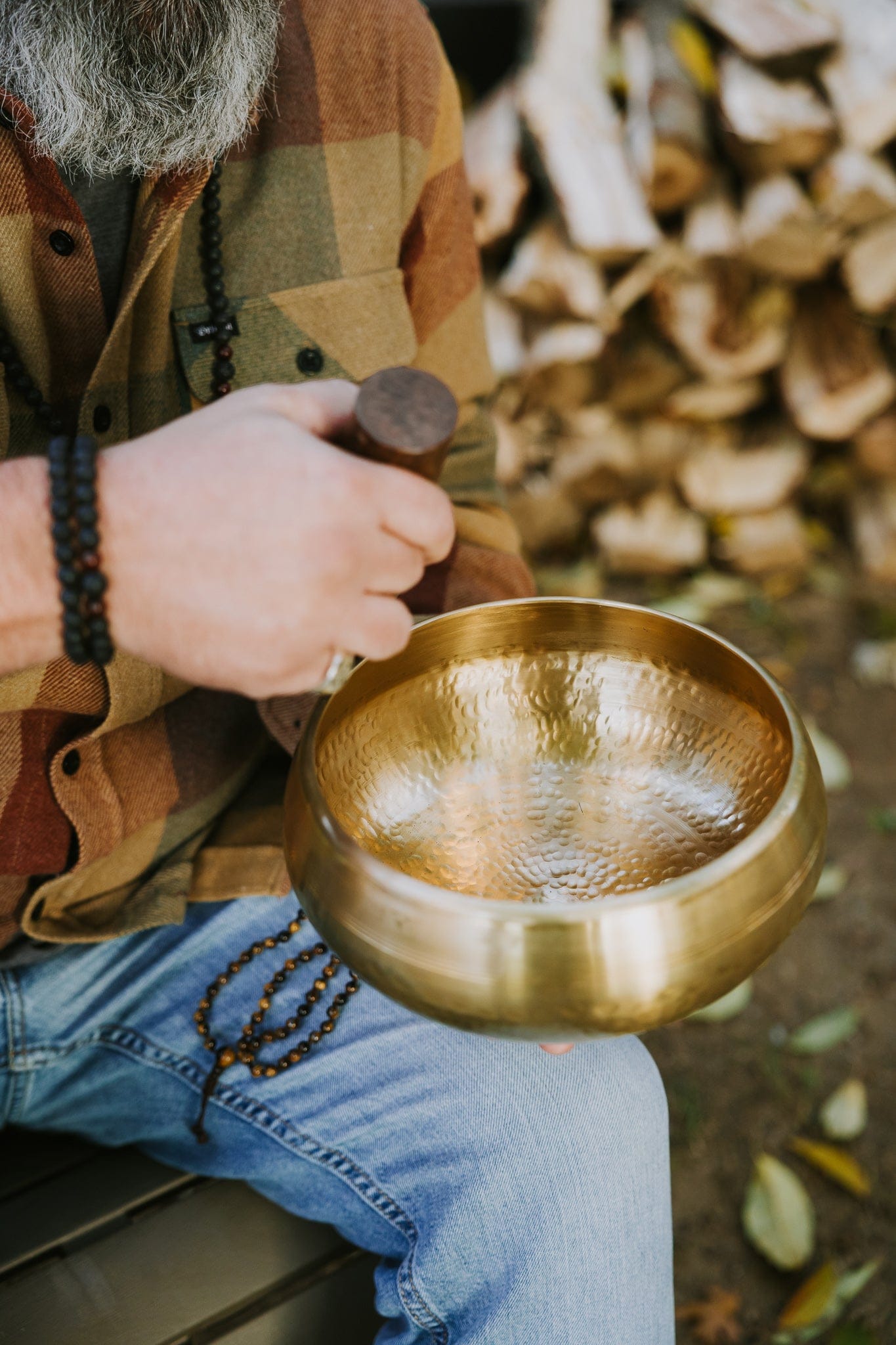 Large Hand Hammered Tibetan Bowl Set