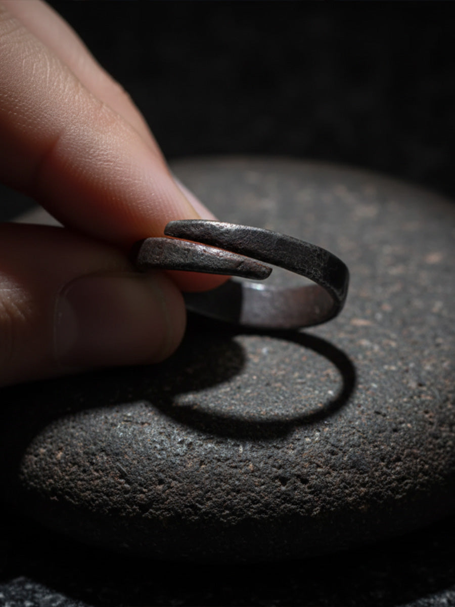 Iron & Gold Accent Open Ring