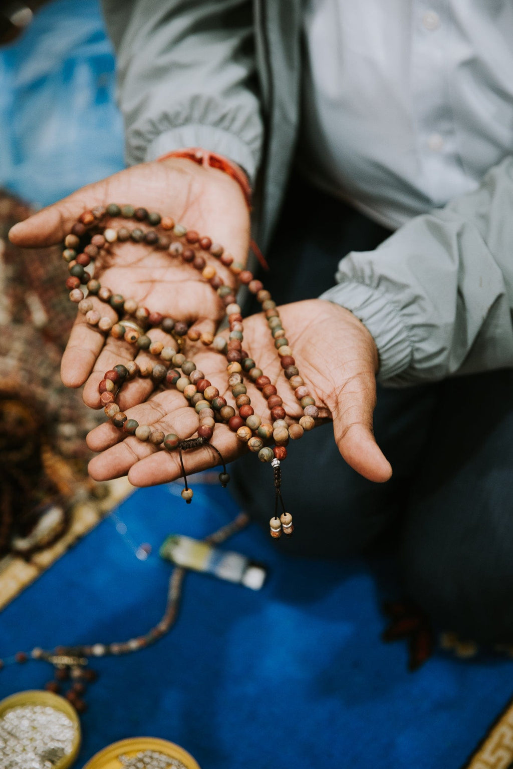 Matte Riverstone Wrist Mala