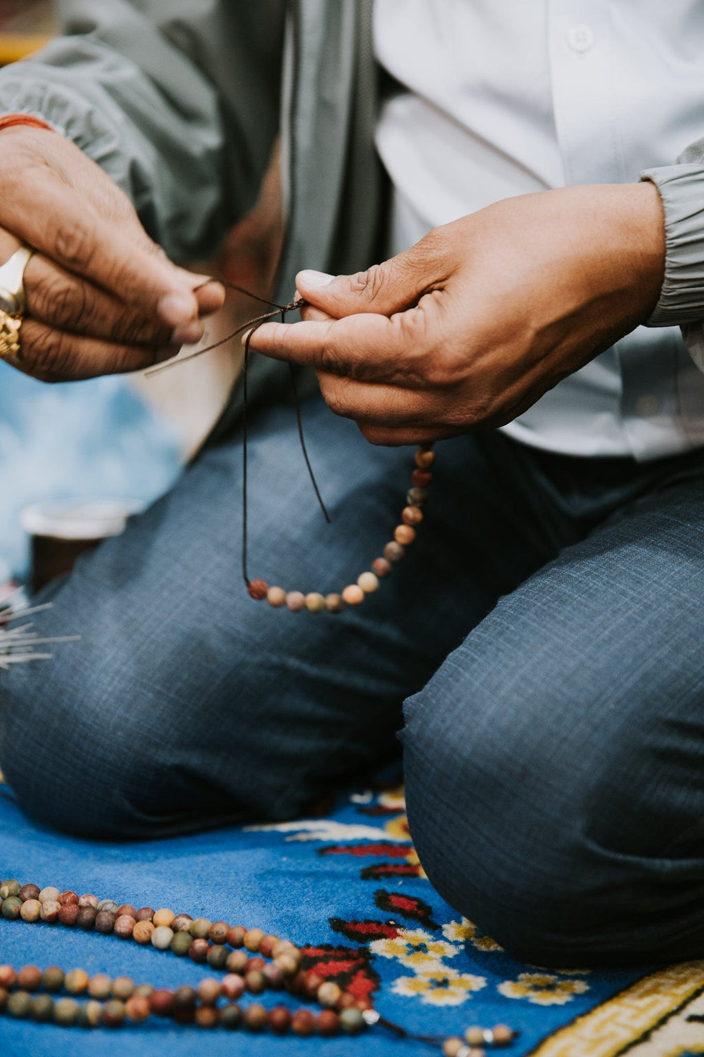Matte Riverstone Wrist Mala