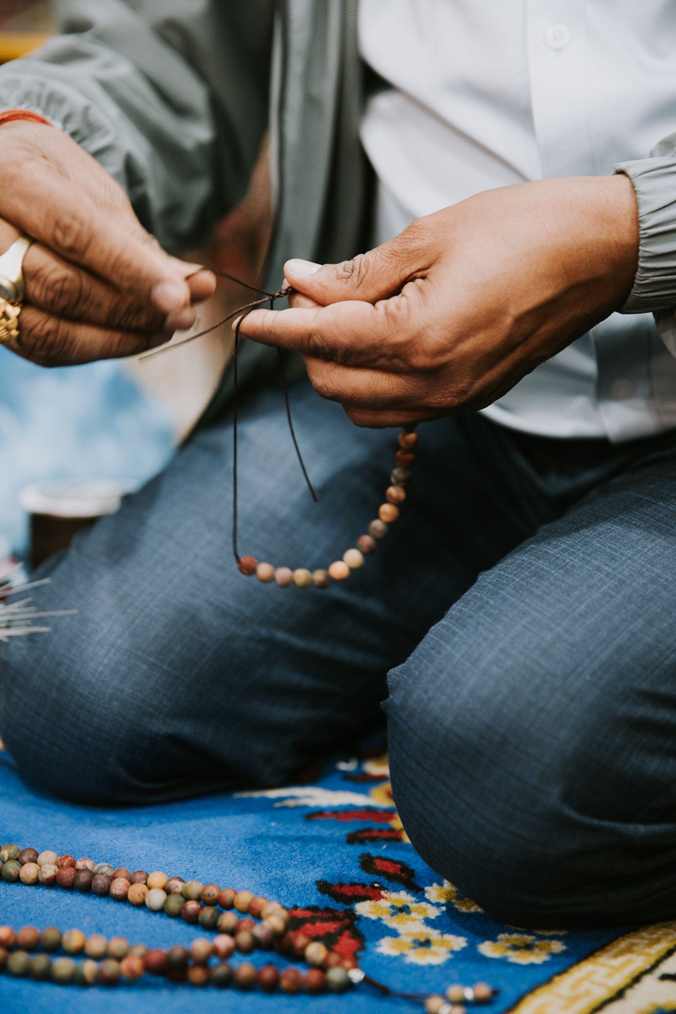 Matte Riverstone Wrist Mala