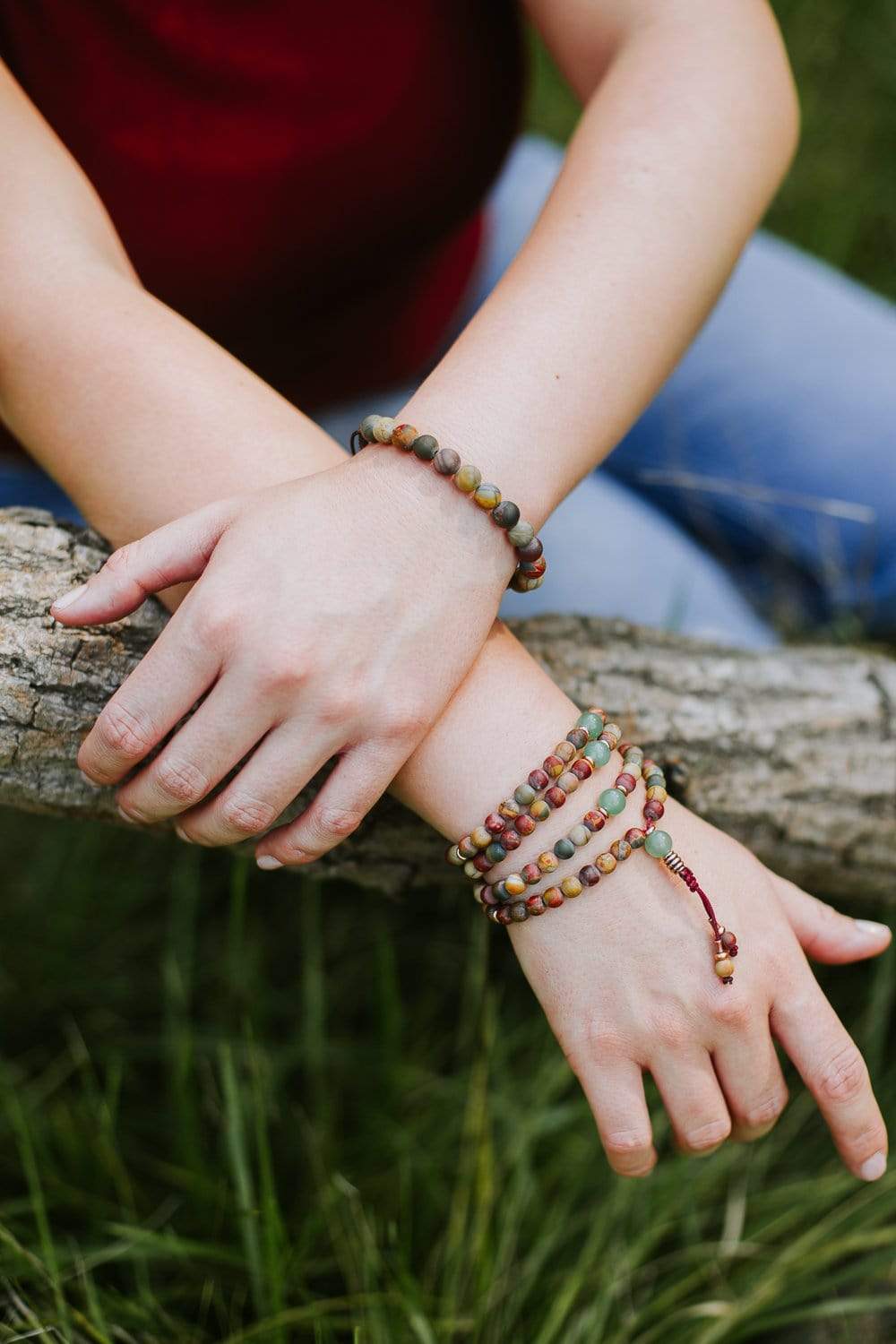 Matte Riverstone Wrist Mala