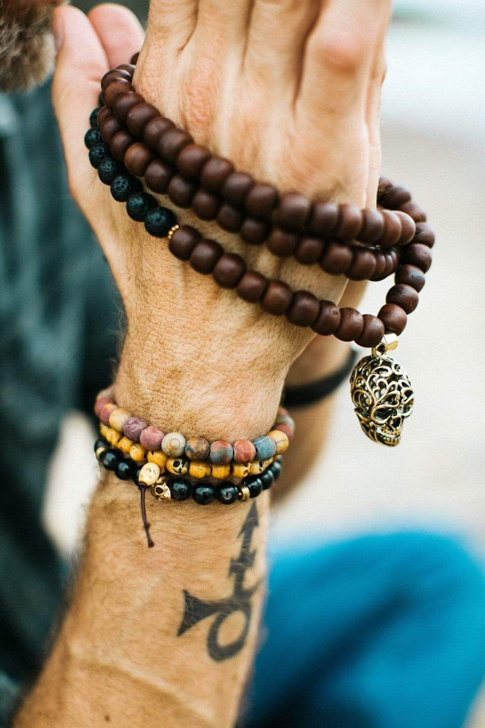Matte Riverstone Wrist Mala