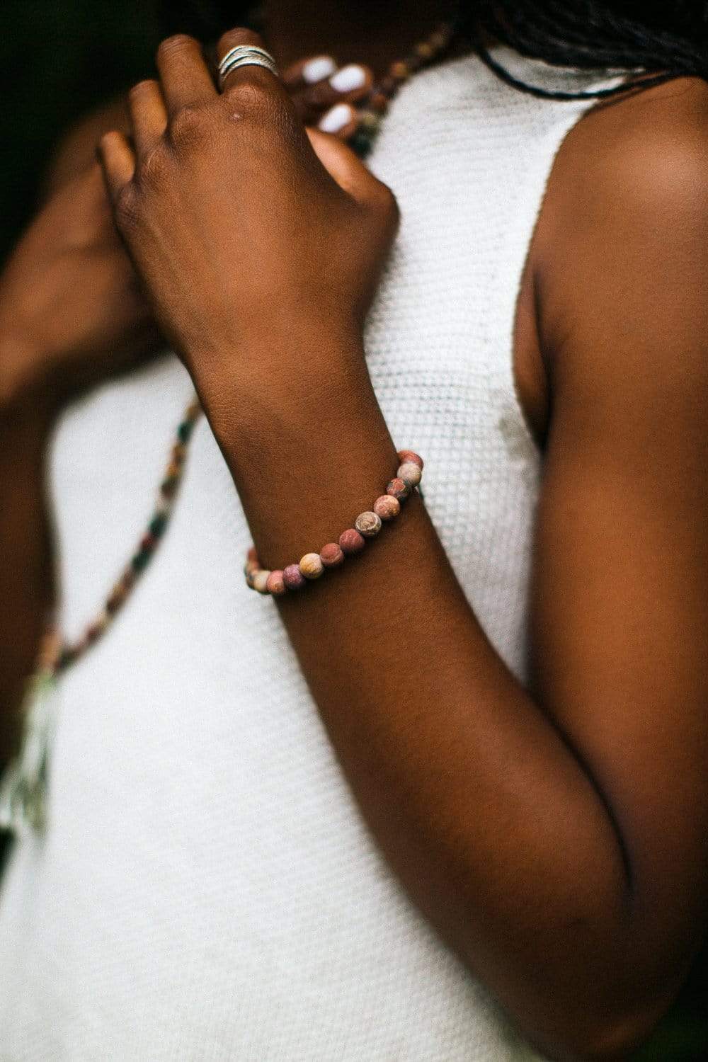 Matte Riverstone Wrist Mala