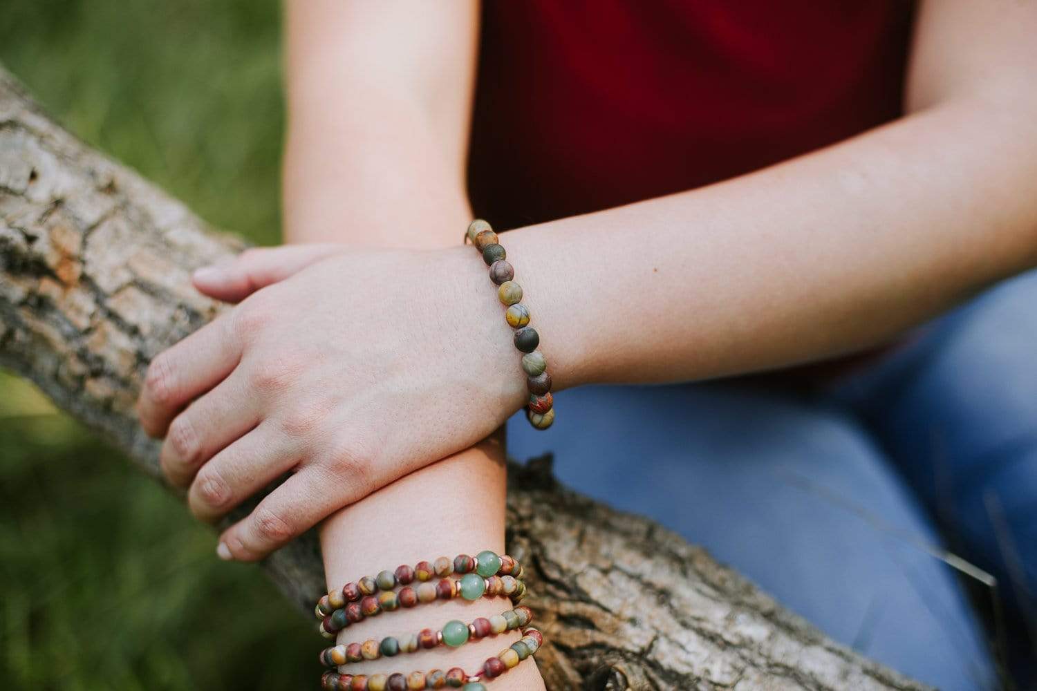 Matte Riverstone Wrist Mala