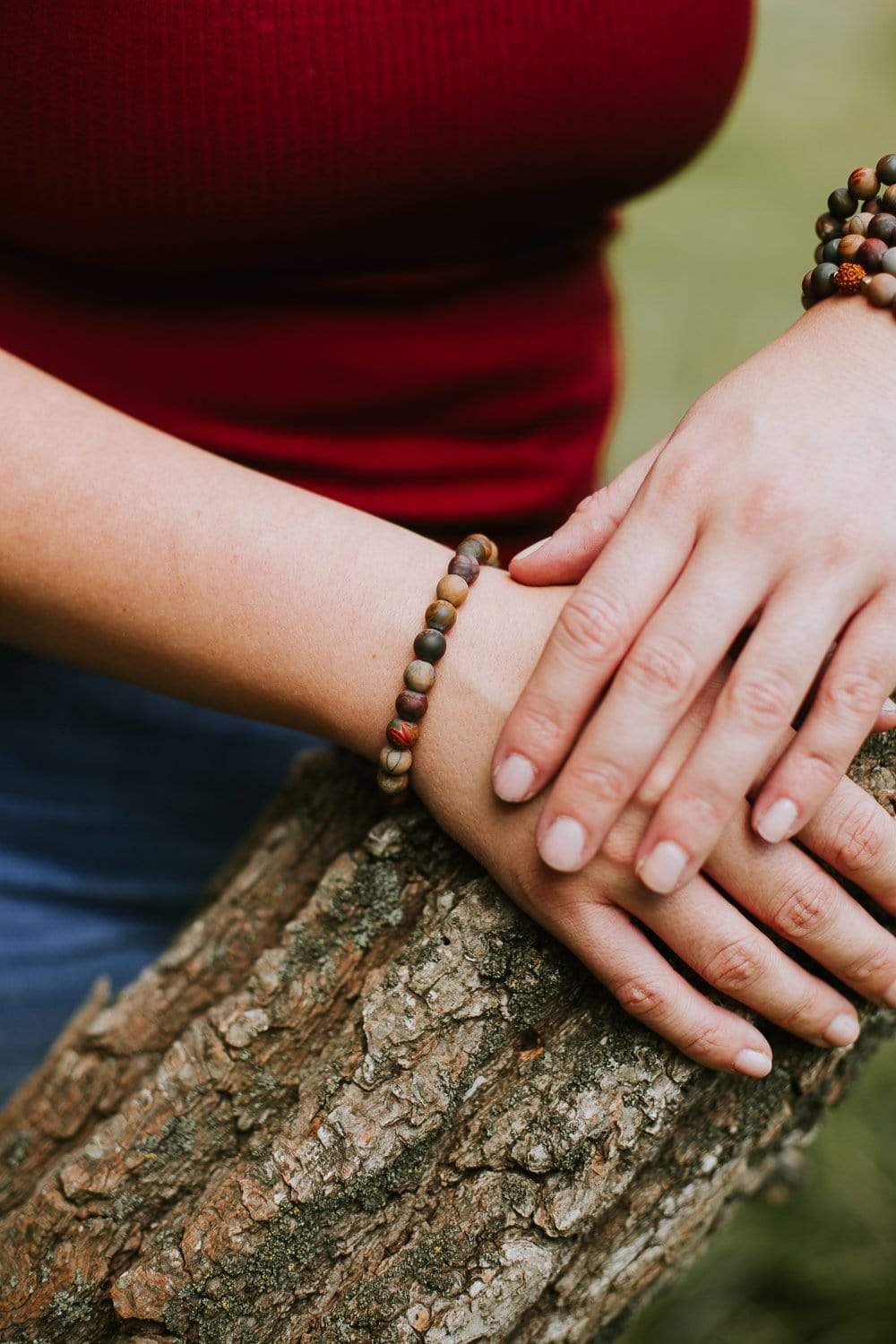 Matte Riverstone Wrist Mala